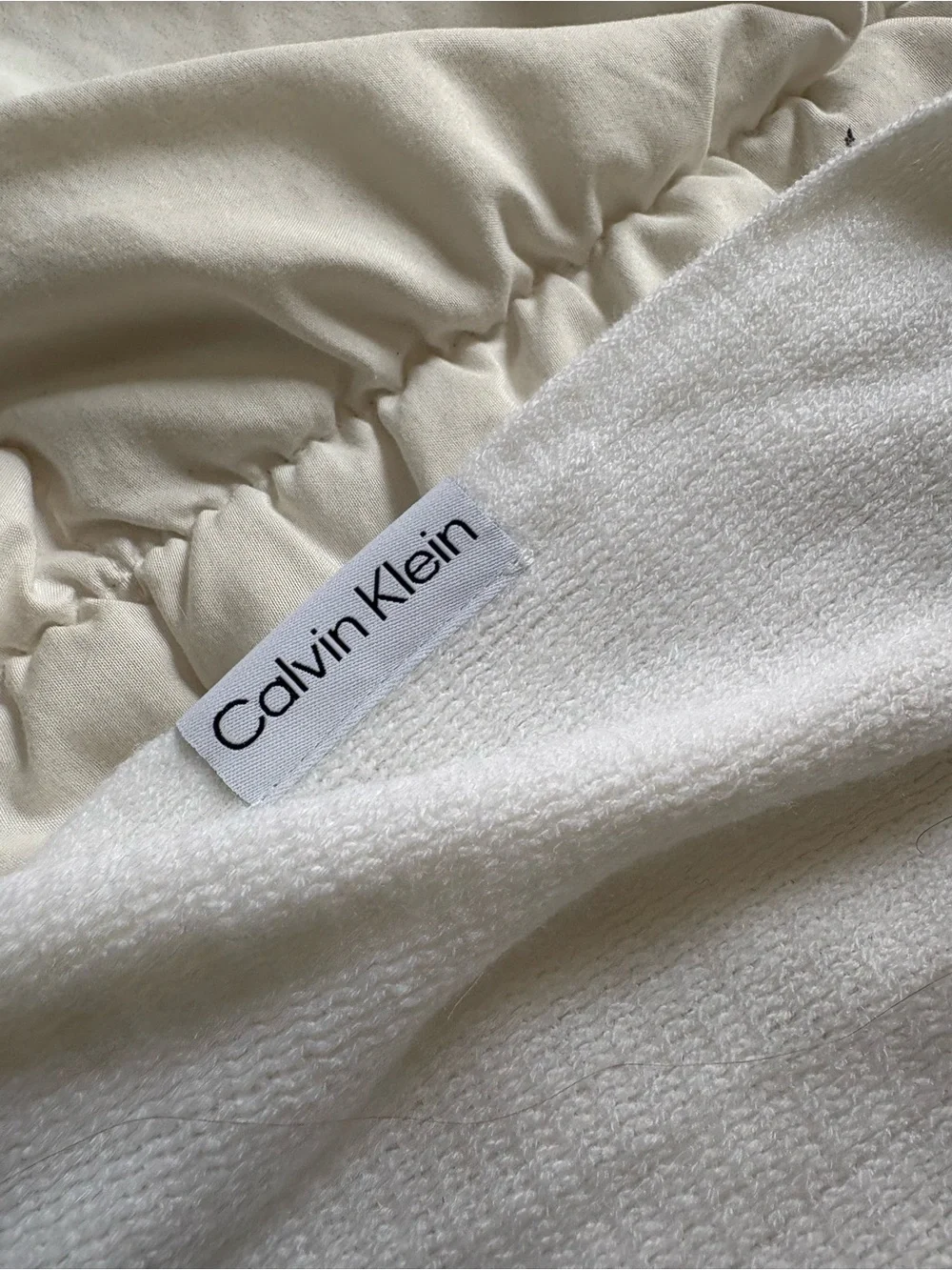 Calvin Klein Ivory Knit Scarf with Fringe